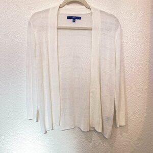 Apt. 9, Open-front cardigan, White - Size Medium